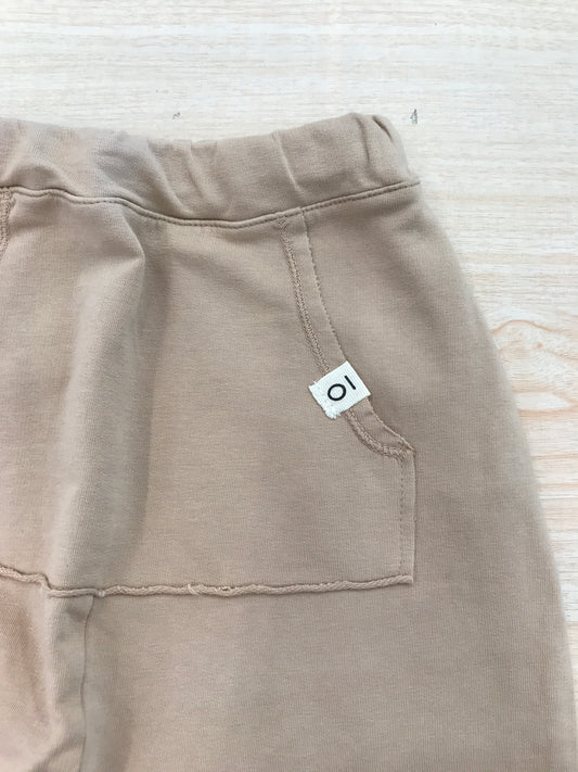 Pantalone Maperò in cotone beige lungo di tuta con elastico in vita