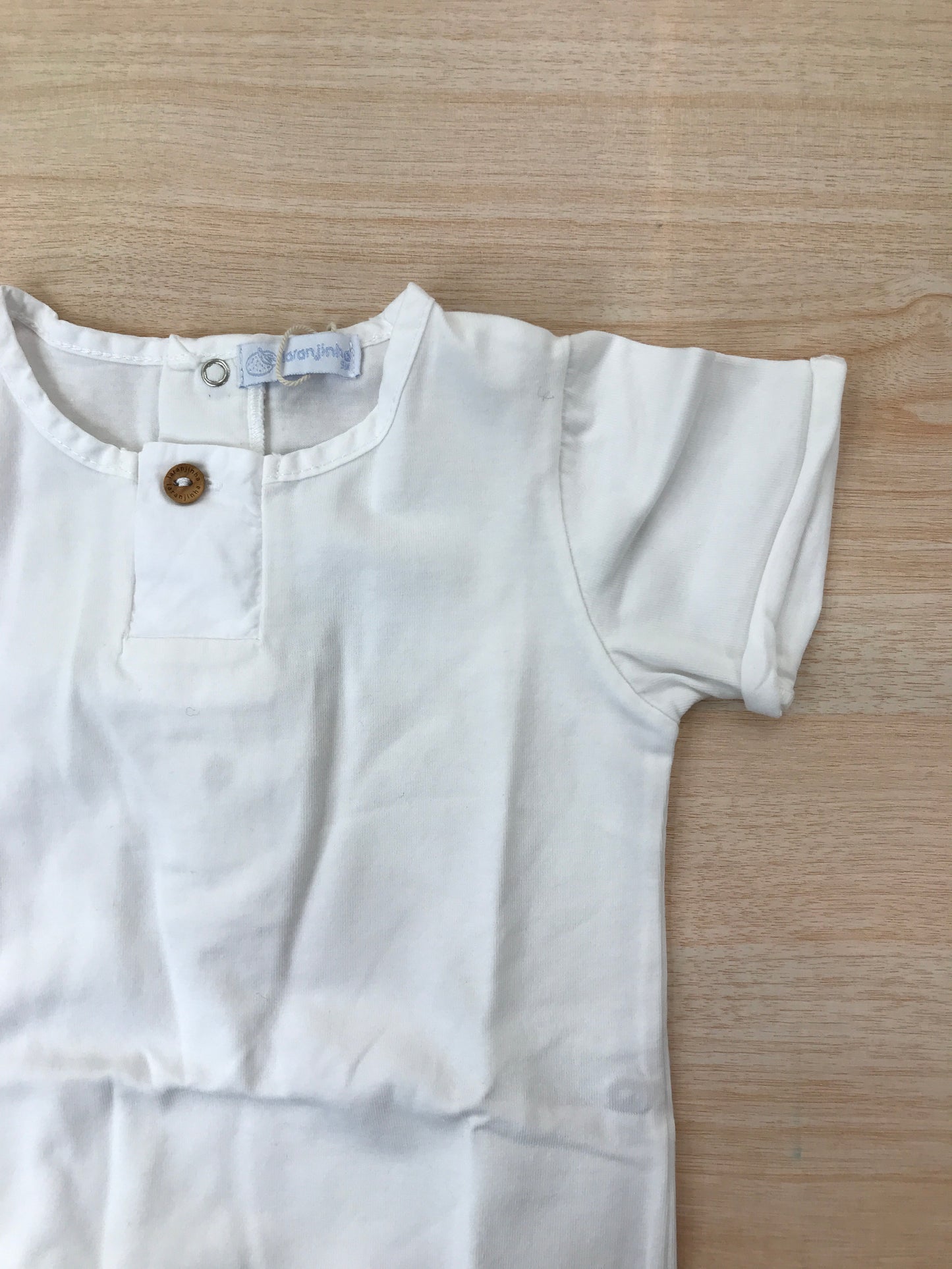 Body Laranjinha in cotone mezza manica con bottoncino sul davanti