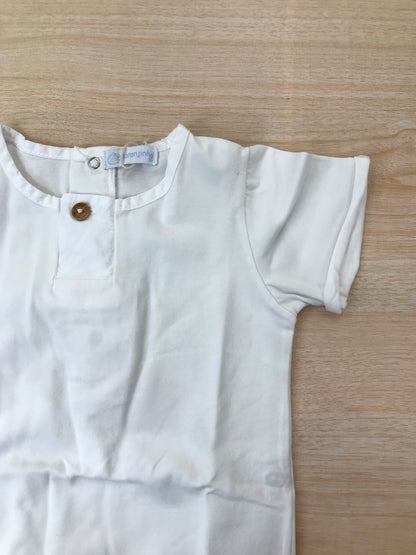 Body Laranjinha in cotone mezza manica con bottoncino sul davanti