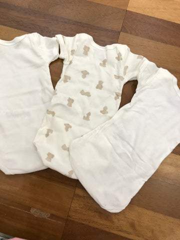 Body Petit bateau tris con orsetti beige mezza manica in cotone