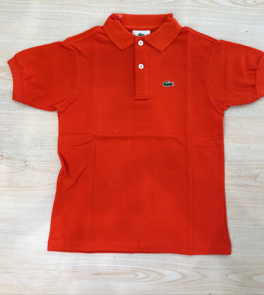 Polo Lacoste in cotone mezza manica con bottoncini e logo ricamato lateralmente unisex