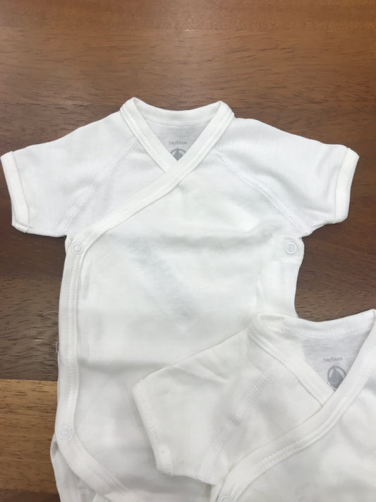 Body Petit Bateau coppia antipanico mezza manica di cotone bianco