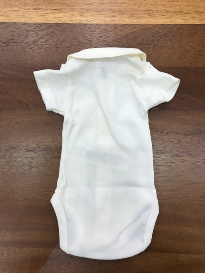 Body Petit Bateau in cotone mezza manica con collo tondo ricamato