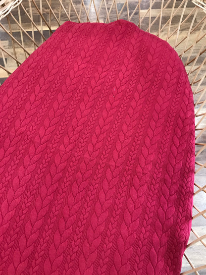 Coperta Nannafrufru in lana con trecce e l'interno con rivestimento in mussola di cotone a fantasia