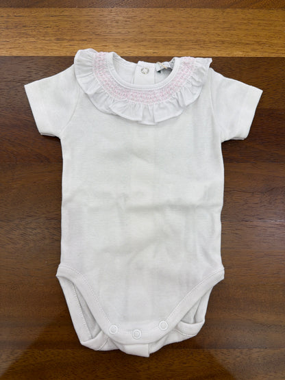 Body Martin Aranda in cotone mezza manica con collo con rusche lavorata da punto smock