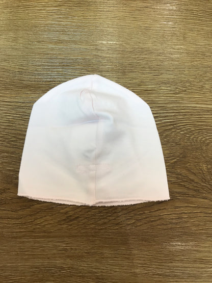 Cappello Nanan in cotone rosa con fiorellino applicato sul davanti in rilievo