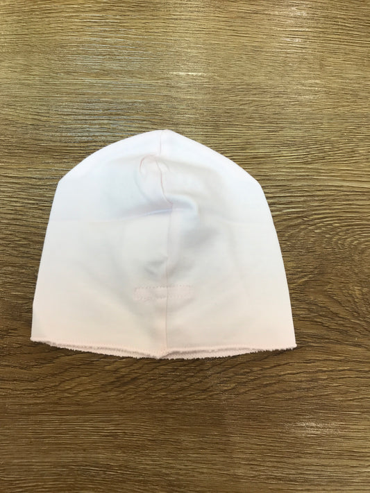 Cappello Nanan in cotone rosa con fiorellino applicato sul davanti in rilievo