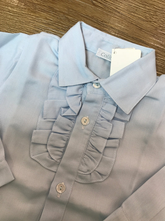 Camicia Colibrì manica lunga con rusche sul petto