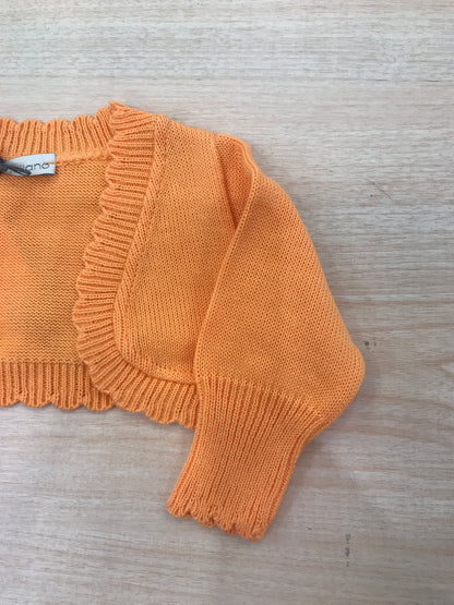Cardigan Jo Milano in filo arancione smerlato