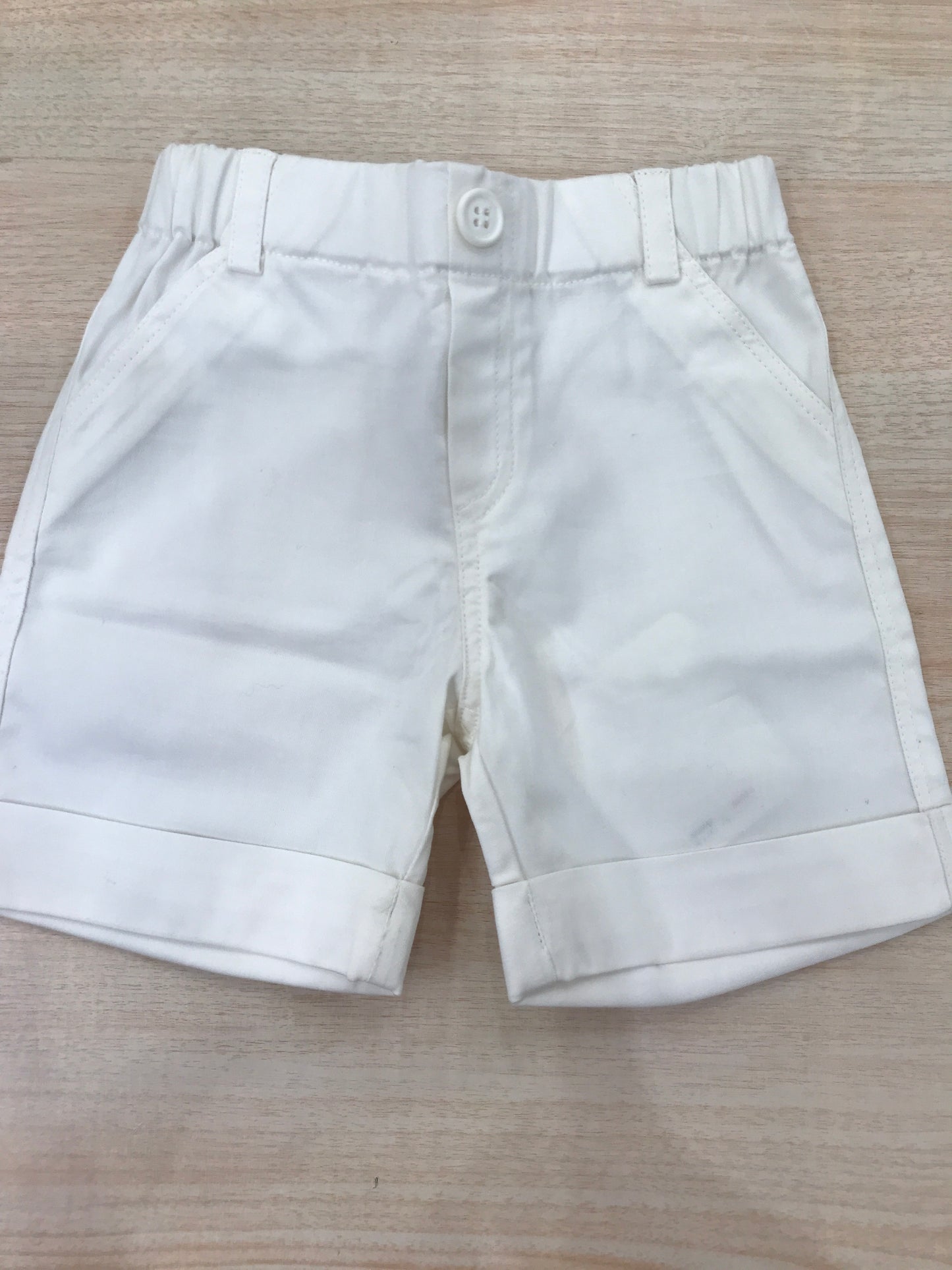 Pantalone Cielo Blu in cotone bianco con elastico in vita tasche laterali