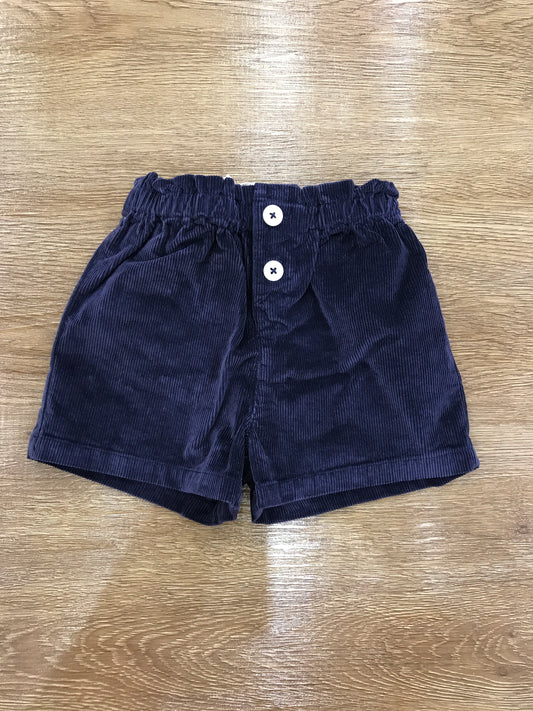 Pantalone Petit Bateau in velluto a coste blu scuro con bottoncini elastico in vita e cuore sul retro