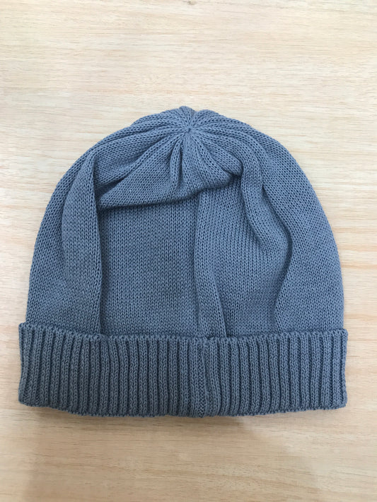 Cappello Baby Lord in filo avio con risvolto con nuvoletta a righe