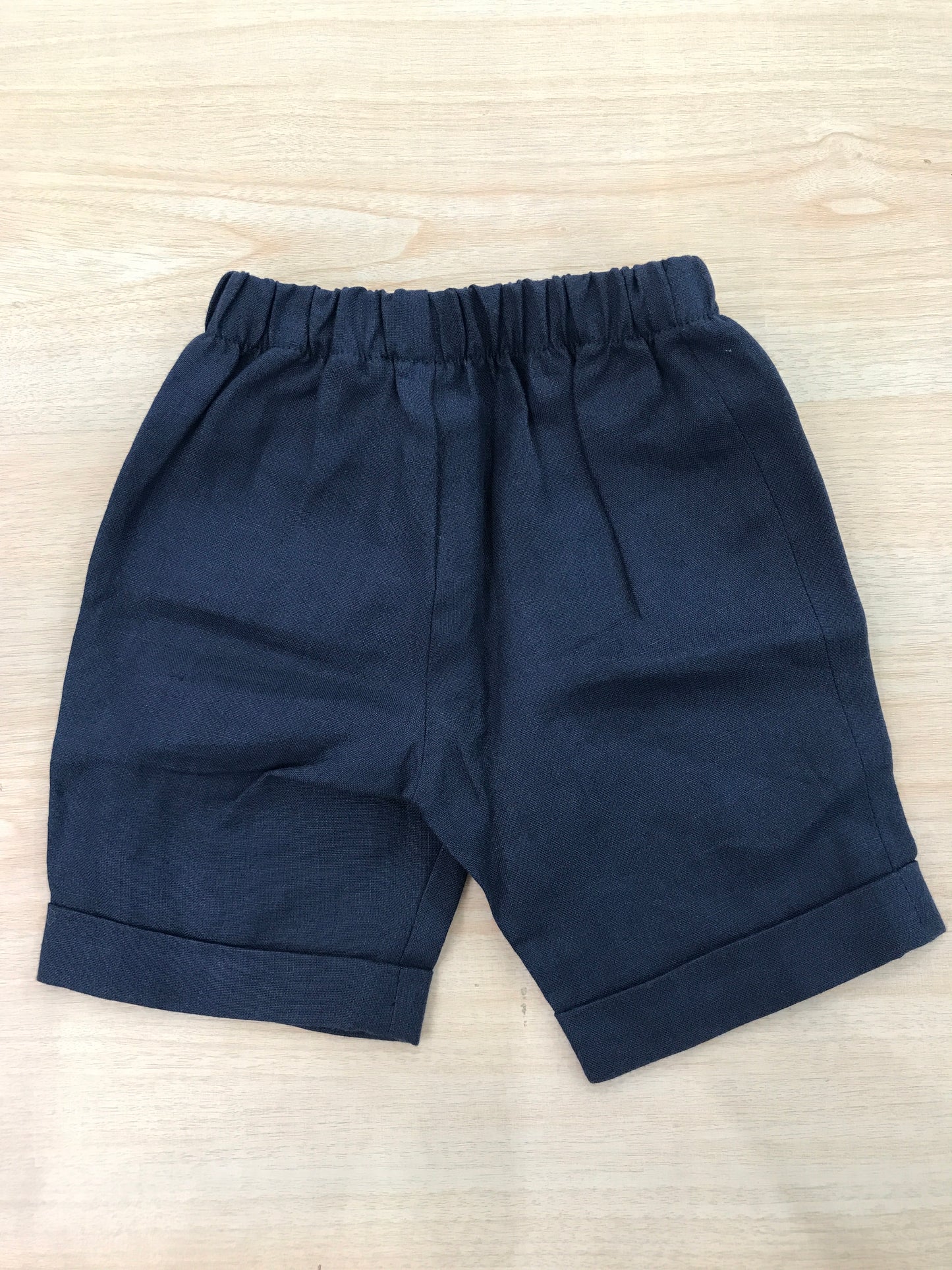 Pantalone Colibrì in lino blu scuro con elastico in vita