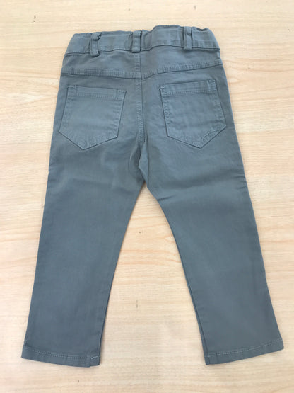 Pantalone Jo Milano in cotone grigio lungo con tasche sul davanti e sul retro
