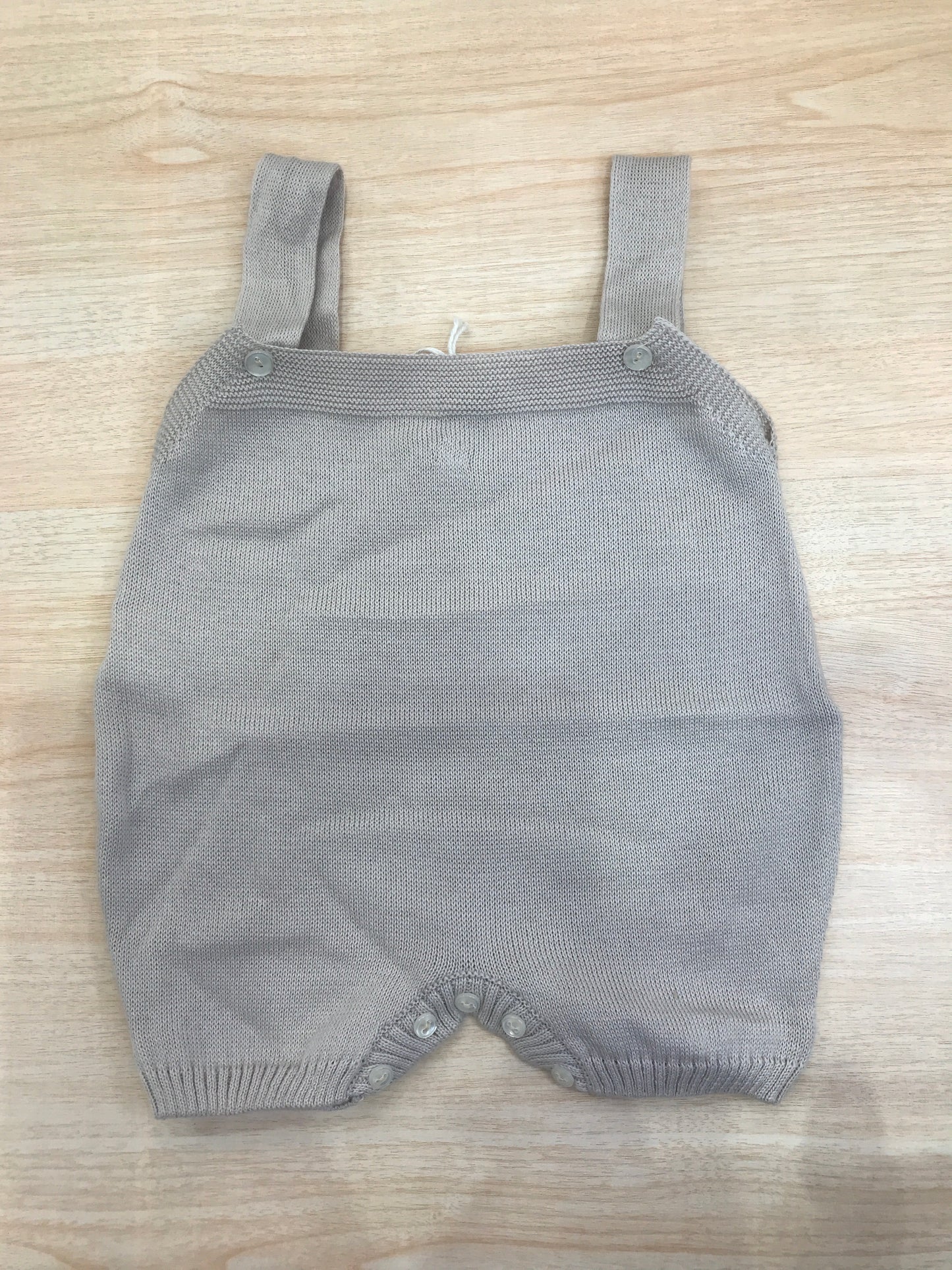 Salopette Baby Lord in filo tortora con bretelle con bottoncini