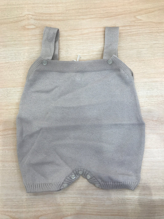 Salopette Baby Lord in filo tortora con bretelle con bottoncini