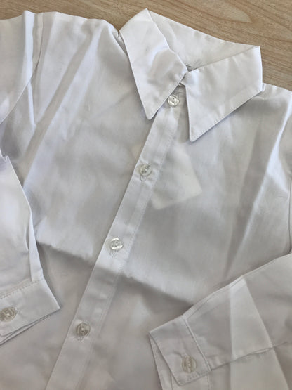 Camicia Coccodè in cotone manica lunga effetto body bianca con collo a punta
