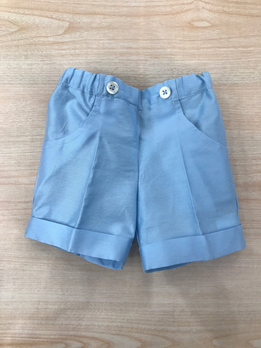 Bermuda Les Enfants de Gisele in saten con tasche a profilo sul davanti