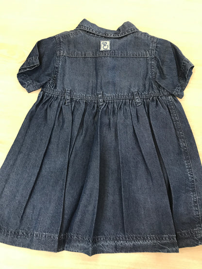 Abito LaLù in jeans mezza manica con bottoncini sul davanti e taschine