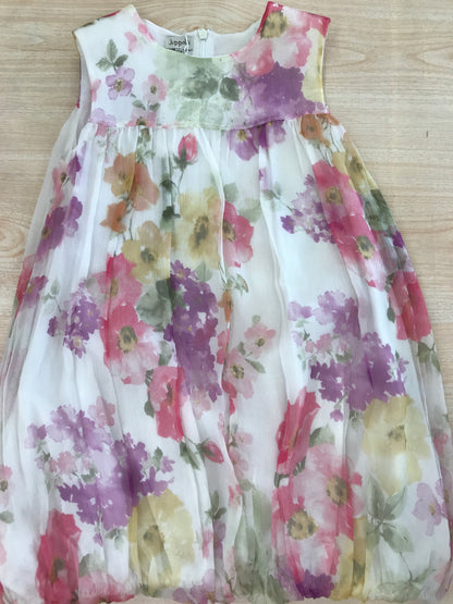 Abito Juppolà in cotone con fiori colorati smanicato