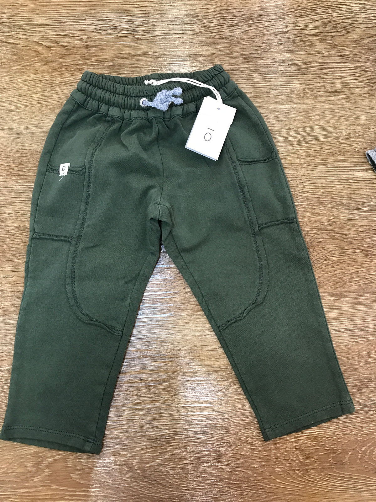 Tutina Coccodè in caldo cotone due pezzi verde con dettagli in grigio