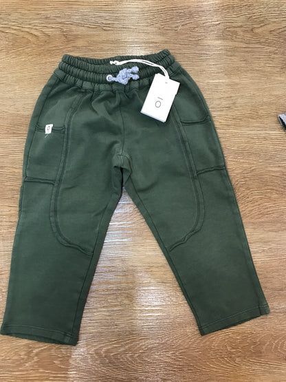Tutina Coccodè in caldo cotone due pezzi verde con dettagli in grigio