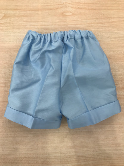 Bermuda Les Enfants de Gisele in saten con tasche a profilo sul davanti