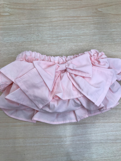 Culotte Fofettes in cotone rosa con rusche e con fiocco sul retro