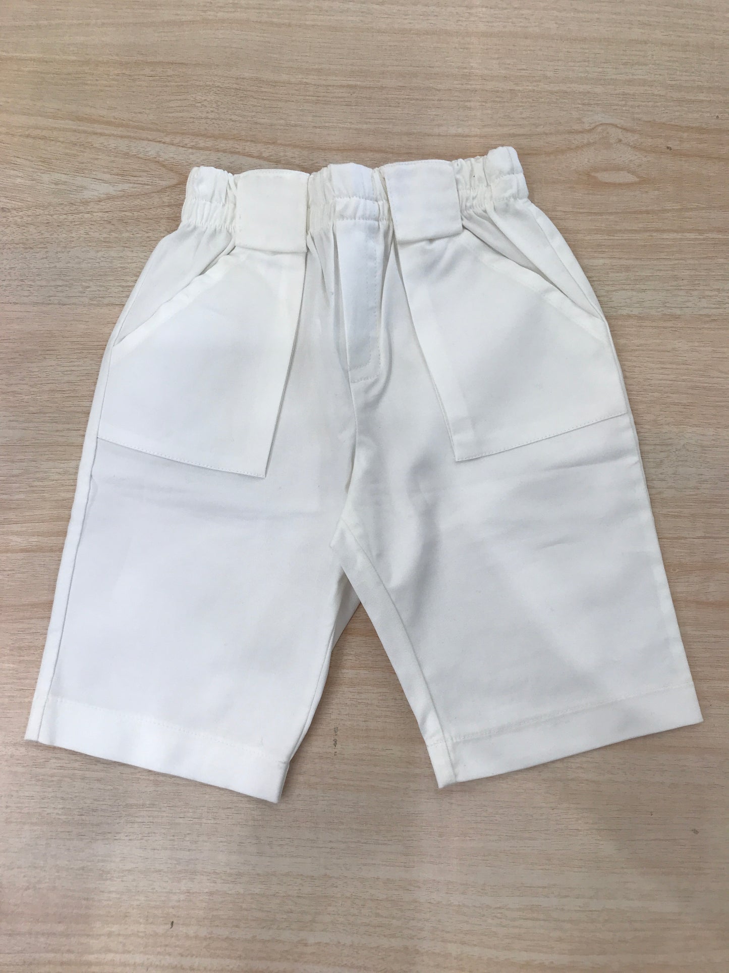 Pantalone Juppolà in cotone bianco con tasche laterali ed elastico in vita