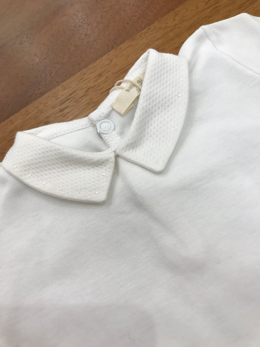Body Baby Gi in cotone mezza manica con collo con pizzo con pois bianchi
