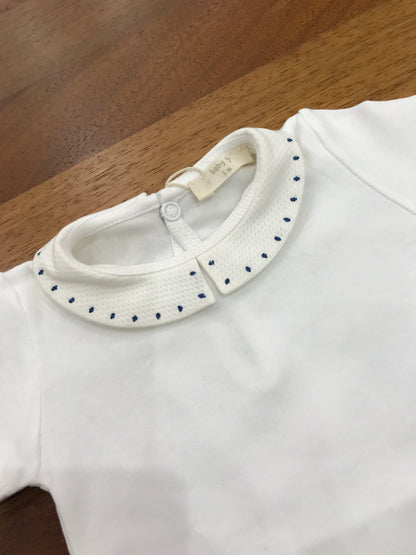 Body Baby Gi in cotone mezza manica con collo rotondo con pois blu