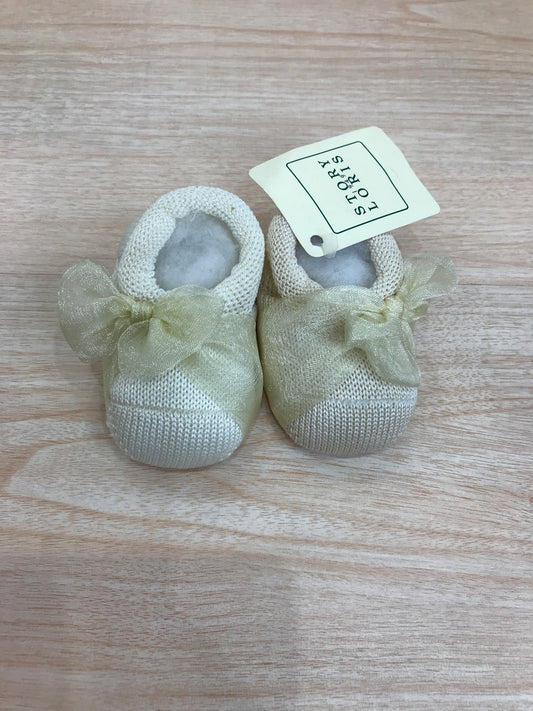 Babbucce Story Loris in filo panna con fiocco in organza sul davanti
