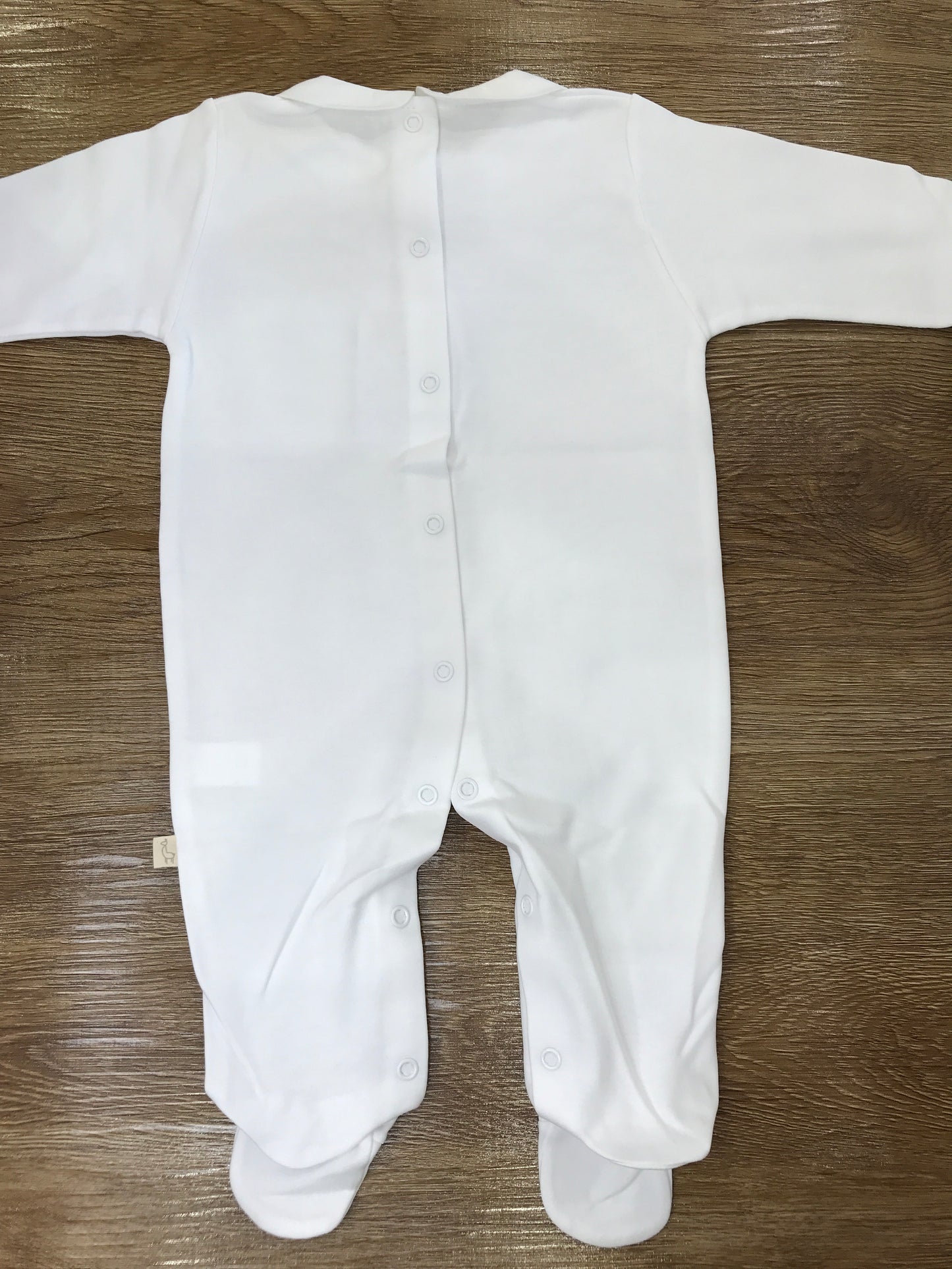 Tutina Baby Gi in cotone intera con applicazione di valancienne