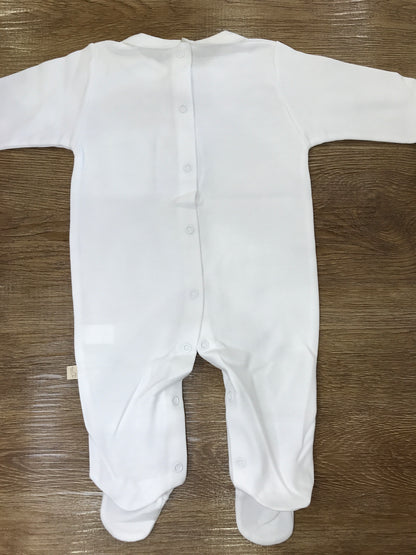 Tutina Baby Gi in cotone intera con applicazione di valancienne