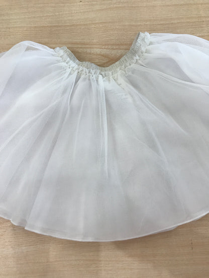 Gonna Nanan in tulle bianca con fiorellini con elastico brillantinato in vita