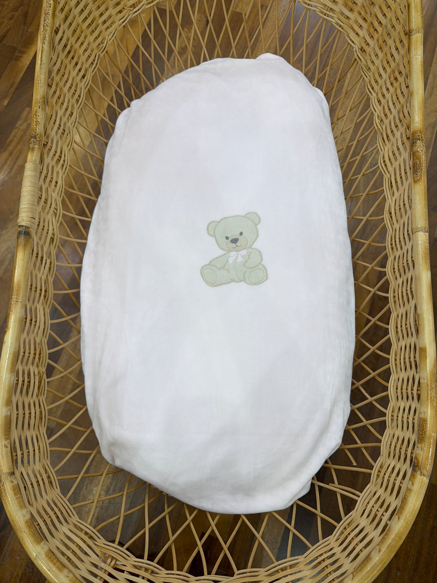 Coperta Baby Gi inciniglia rosa con orsetto con fiocchetto