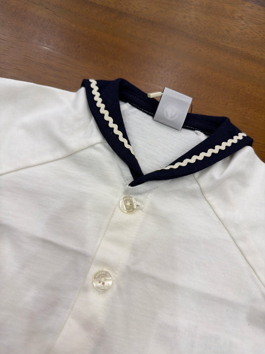 Completino Petit Bateau in cotone mezza manica collo marinaretto con culotte