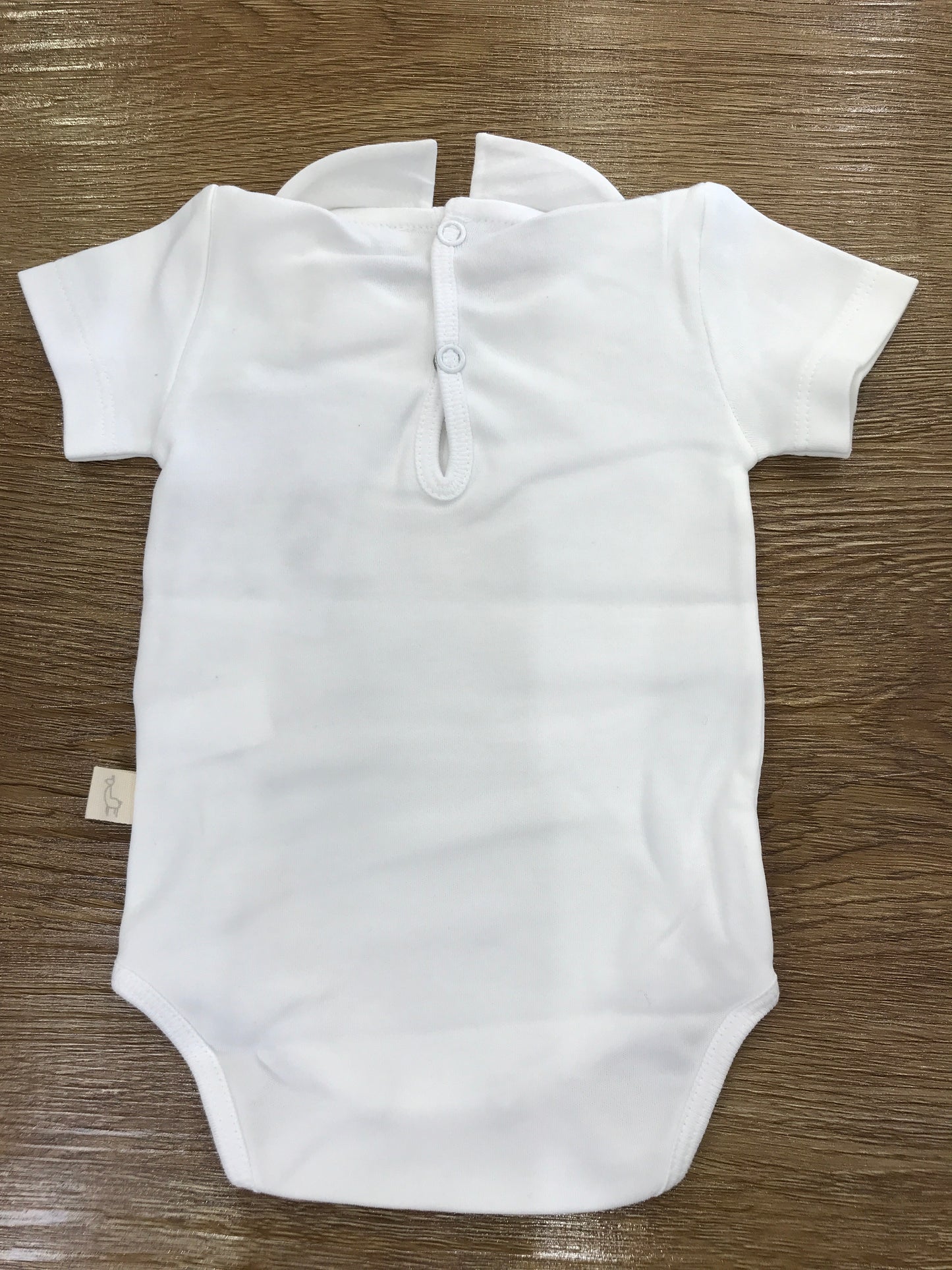 Body Baby Gi in cotone mezza manica con collo rotondo con pois celesti