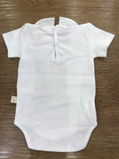 Body Baby Gi in cotone mezza manica con collo rotondo con pois celesti