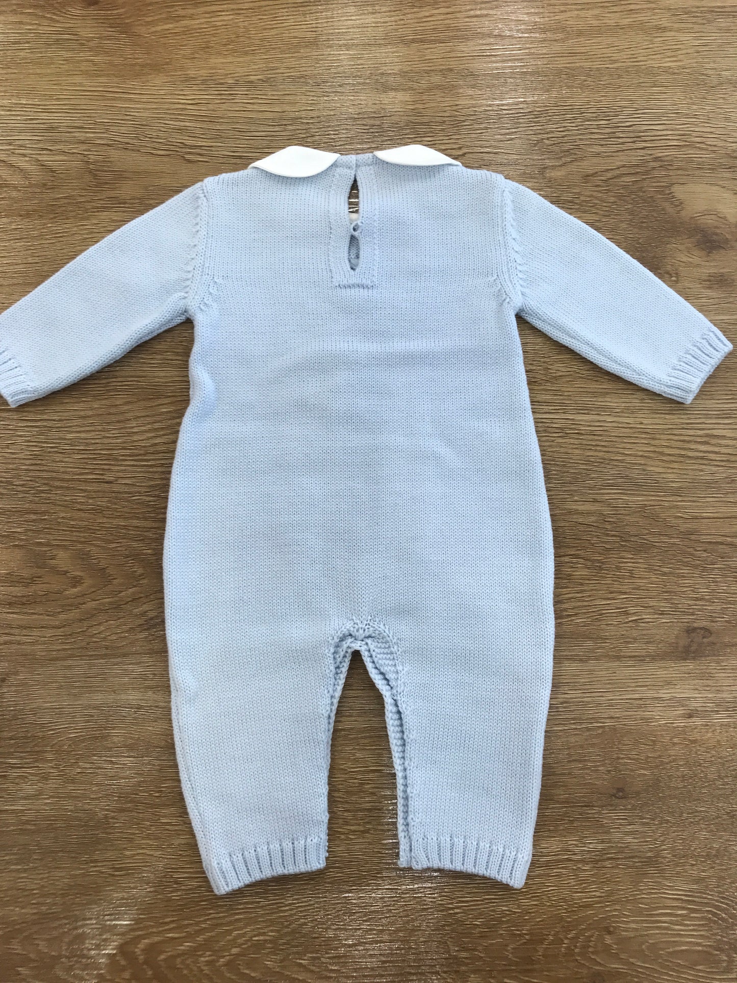 Tutina Baby Lord in lana intera con lavorazione di trecce celeste chiaro