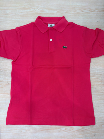 Polo Lacoste in cotone mezza manica con bottoncini e logo ricamato lateralmente unisex