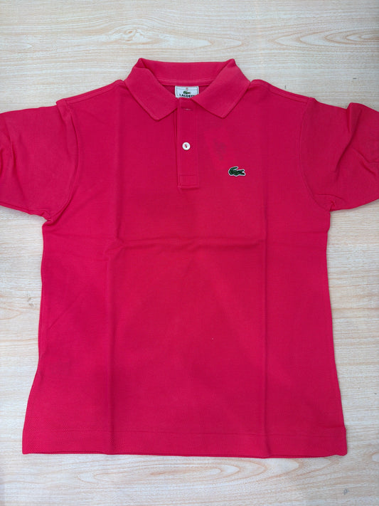 Polo Lacoste in cotone mezza manica con bottoncini e logo ricamato lateralmente unisex