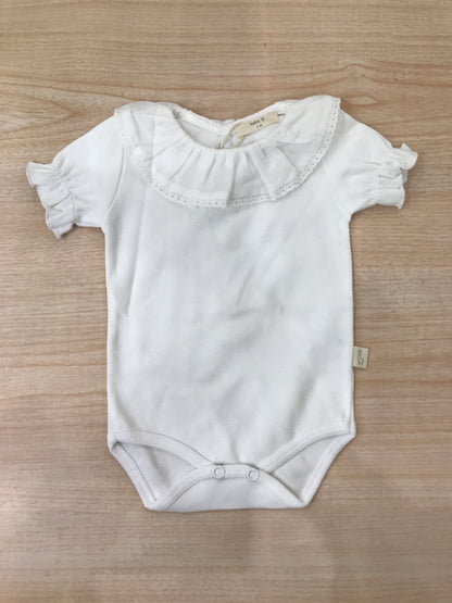 Body Baby Gi in cotone mezza manica con collo con rusche con san gallo