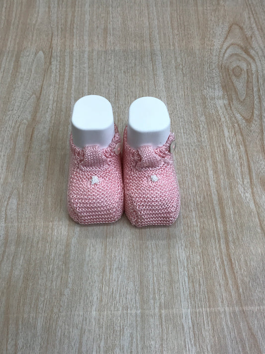 Babbucce PCS in filo rosa con pois bianchi e bottoncino laterale