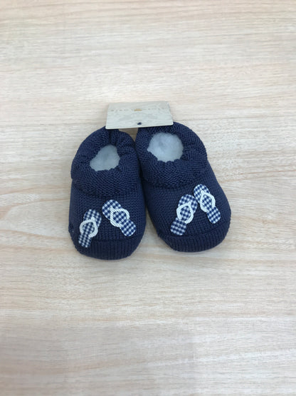 Babbucce Story Loris in filo blu con infradito applicate sul davanti