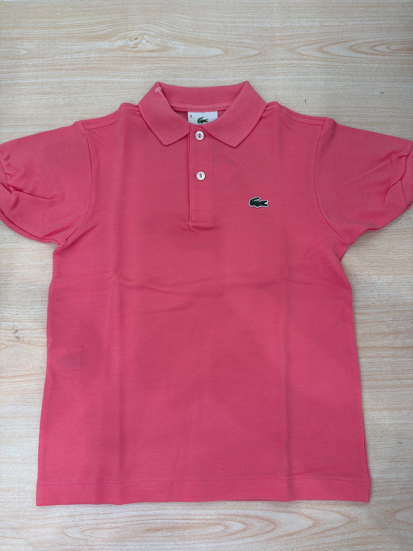 Polo Lacoste in cotone mezza manica con bottoncini e logo ricamato lateralmente unisex