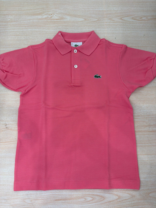 Polo Lacoste in cotone mezza manica con bottoncini e logo ricamato lateralmente unisex