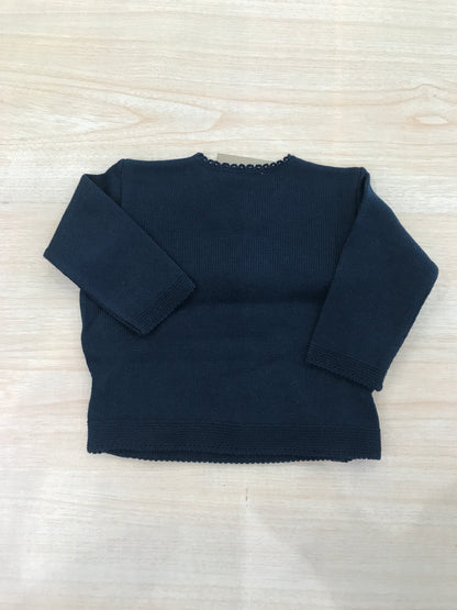 Cardigan Baby Lord in filo di cotone con abbottonatura incrociata con bottoni madre perla
