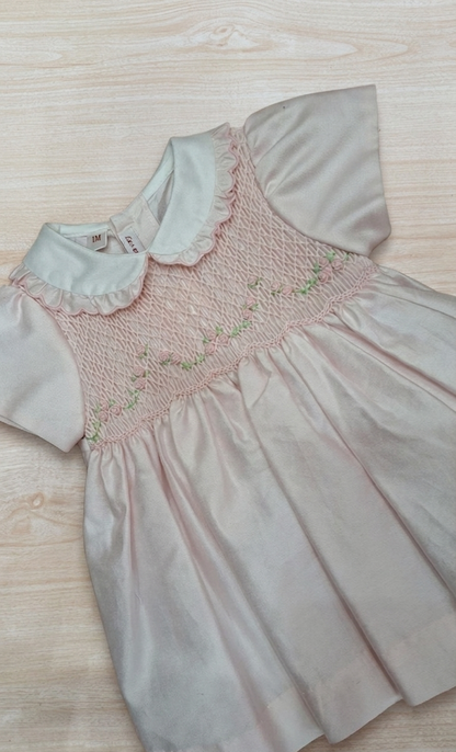 Abito Les Enfants de Gisele in cotone mella mezza manica con colletto con rusche con corpetto lavorato